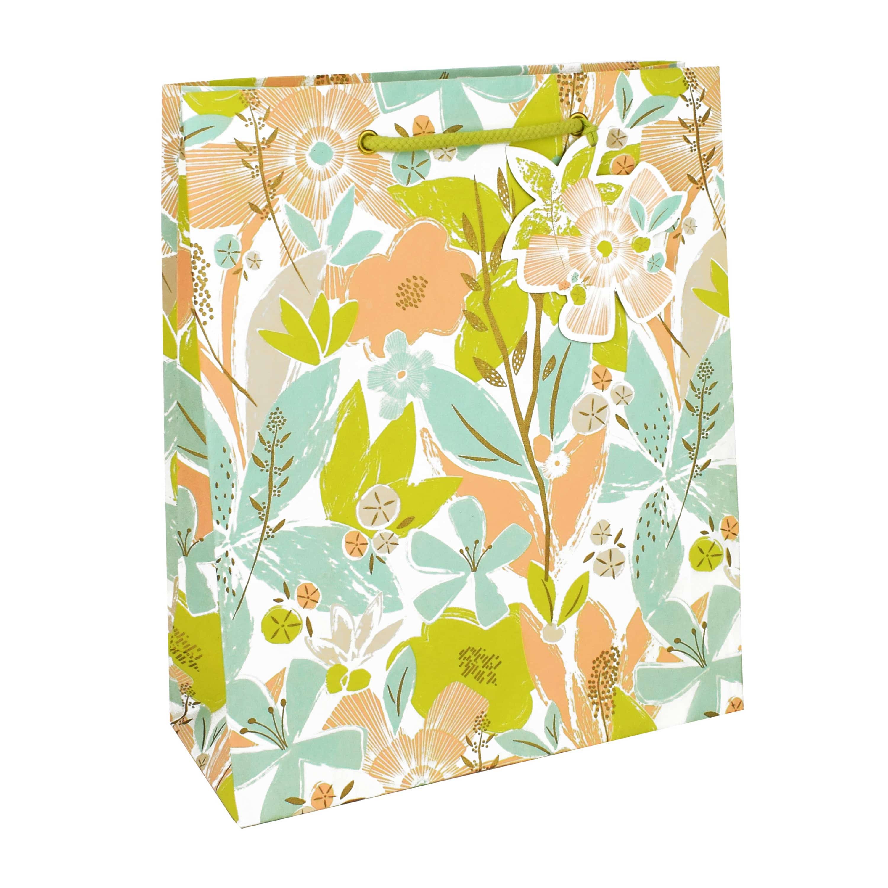 Large floral gift bag by Love Vivid featuring vibrant colorful flower patterns and sturdy handles.